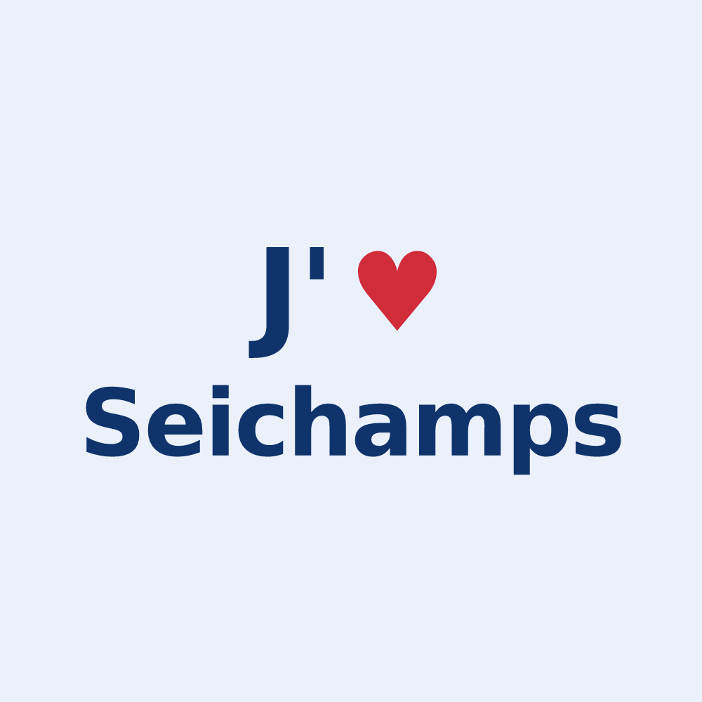 Sticker personnalisé Seichamps — design J'aime Seichamps