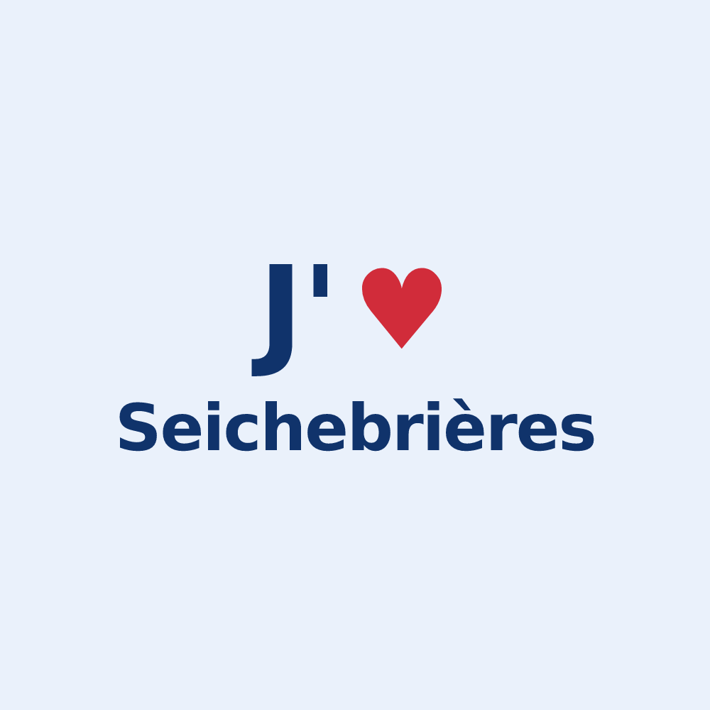 Sticker personnalisé Seichebrières — design J'aime Seichebrières