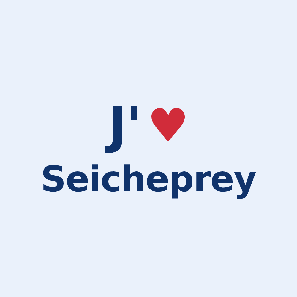 Sticker personnalisé Seicheprey — design J'aime Seicheprey