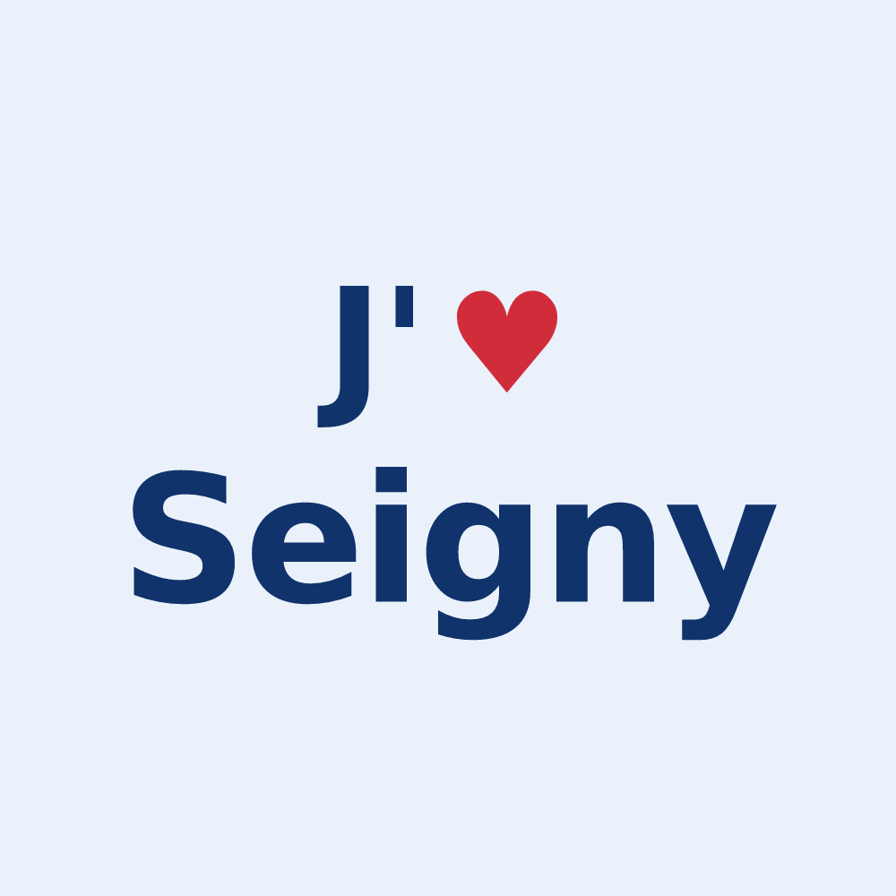 Sticker personnalisé Seigny — design J'aime Seigny
