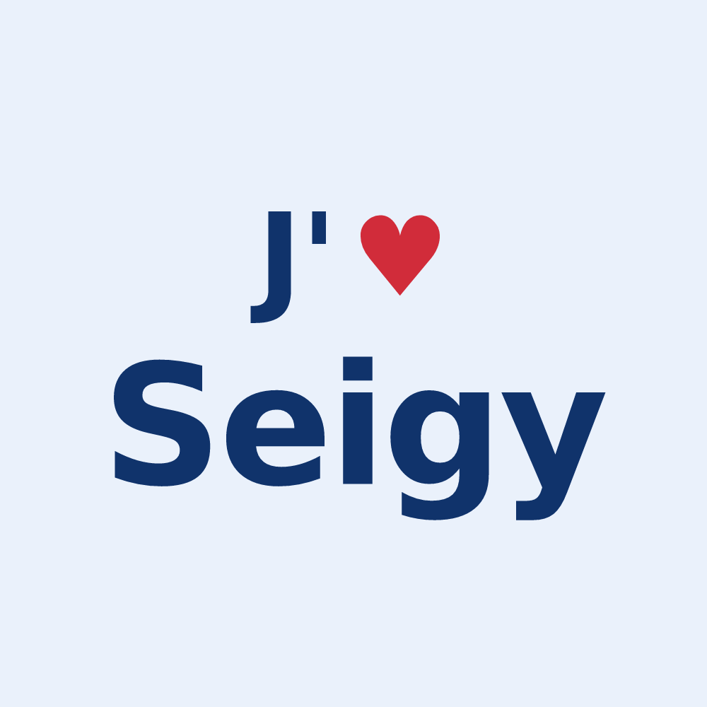 Sticker personnalisé Seigy — design J'aime Seigy