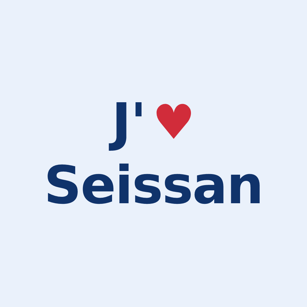 Sticker personnalisé Seissan — design J'aime Seissan