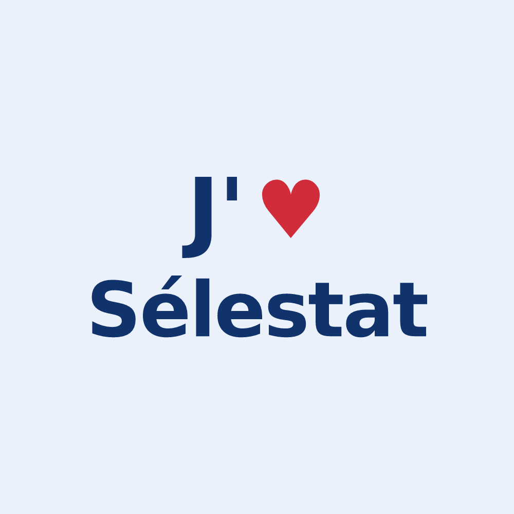 Sticker personnalisé Sélestat — design J'aime Sélestat