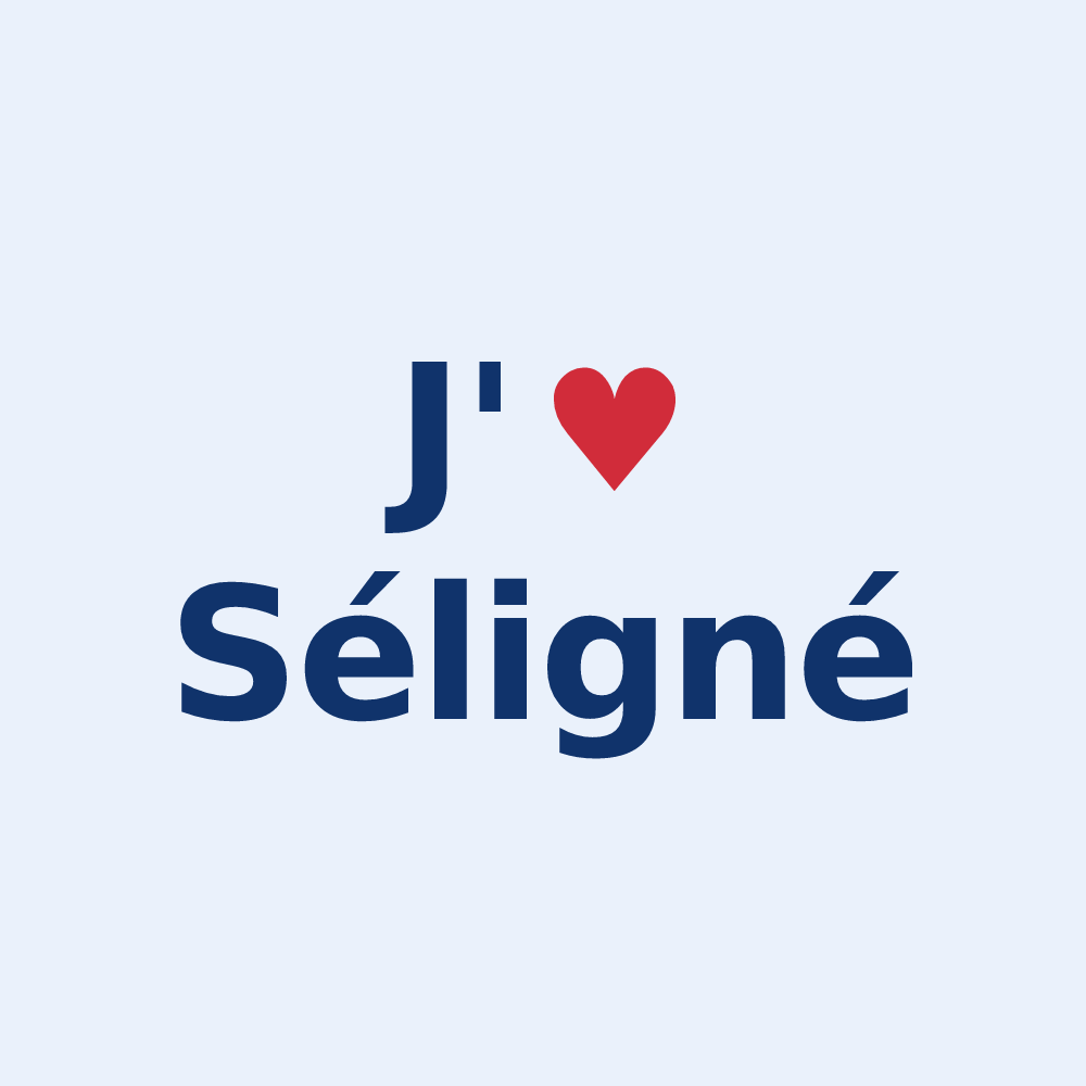 Sticker personnalisé Séligné — design J'aime Séligné