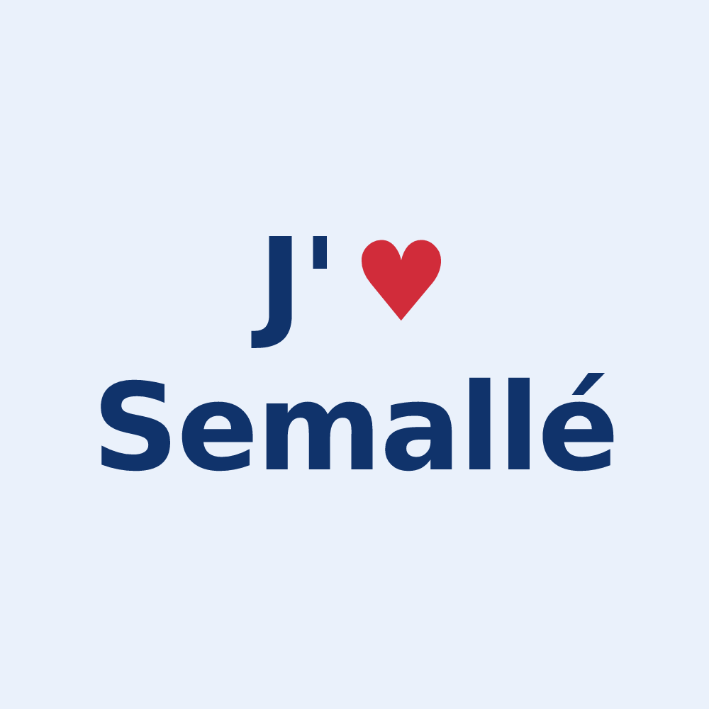 Sticker personnalisé Semallé — design J'aime Semallé