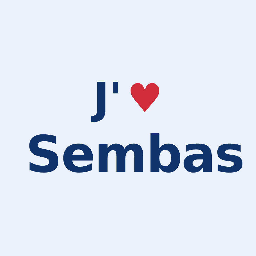 Sticker personnalisé Sembas — design J'aime Sembas