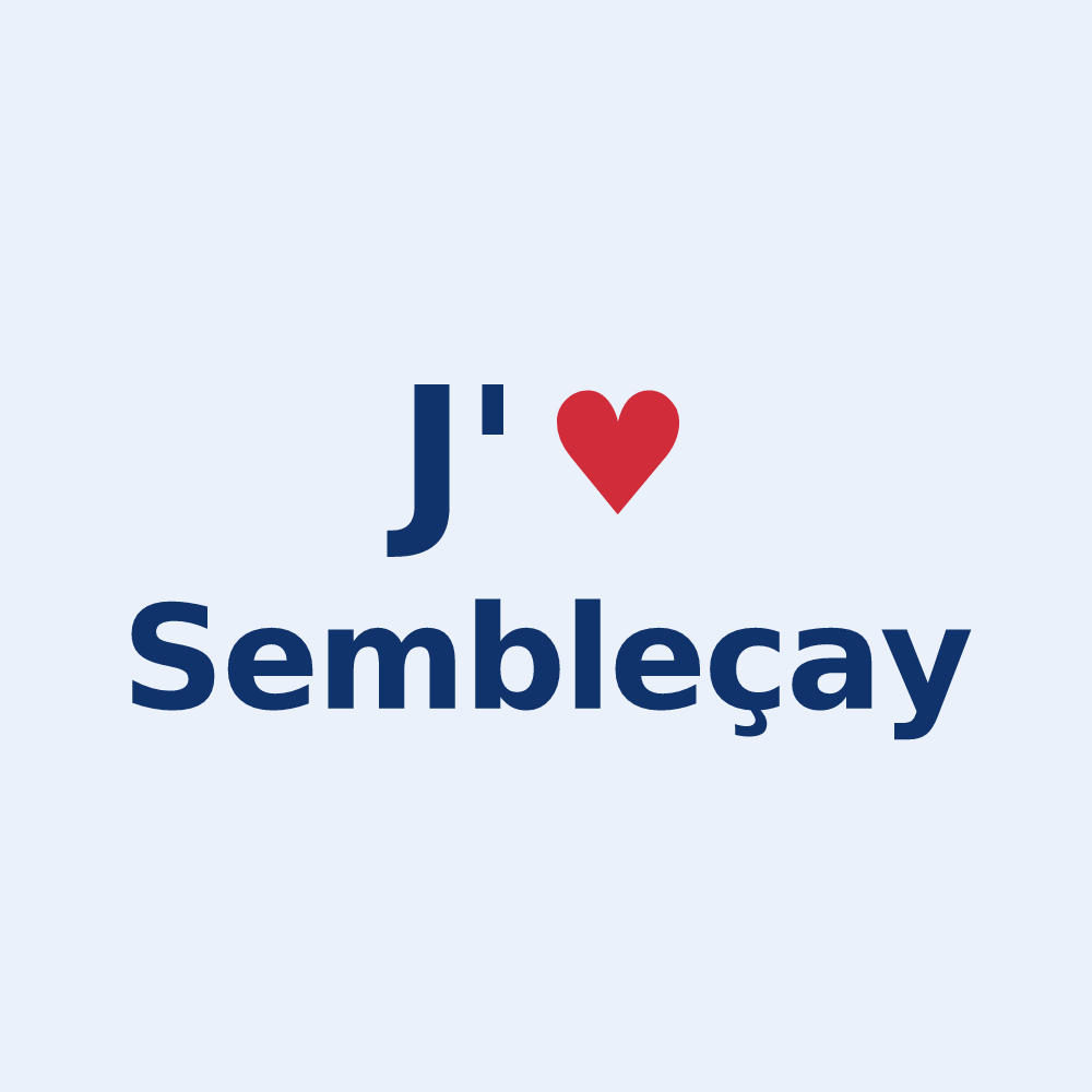 Sticker personnalisé Sembleçay — design J'aime Sembleçay