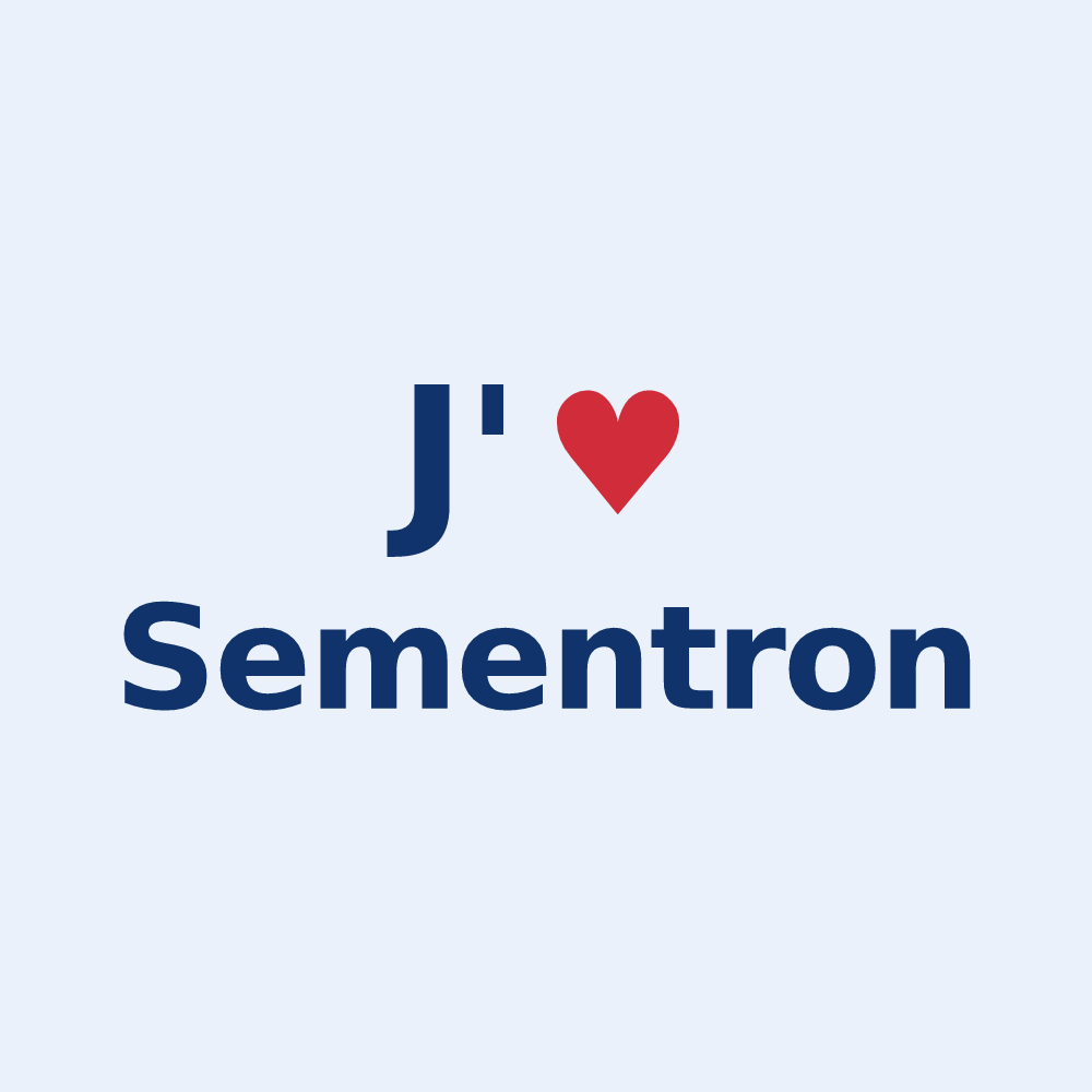 Sticker personnalisé Sementron — design « J'aime Sementron » imprimé sur le sticker