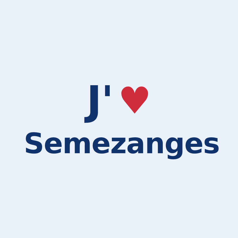 Sticker personnalisé Semezanges — design « J'aime Semezanges » imprimé sur le sticker