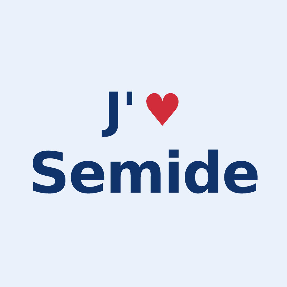 Sticker personnalisé Semide — design « J'aime Semide » imprimé sur le sticker