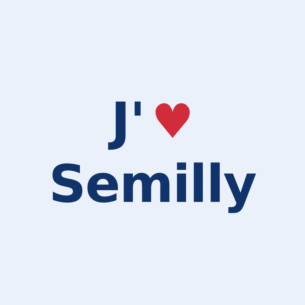 Sticker personnalisé Semilly — design J'aime Semilly