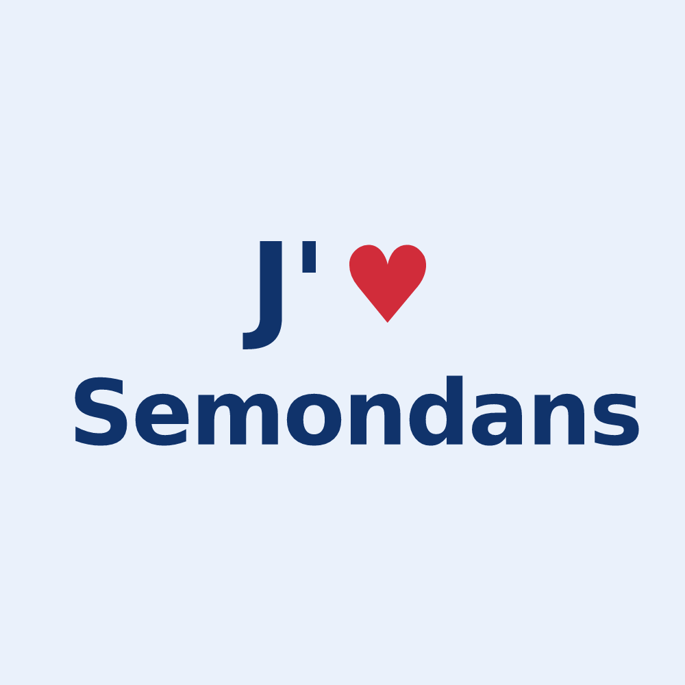 Sticker personnalisé Semondans — design J'aime Semondans