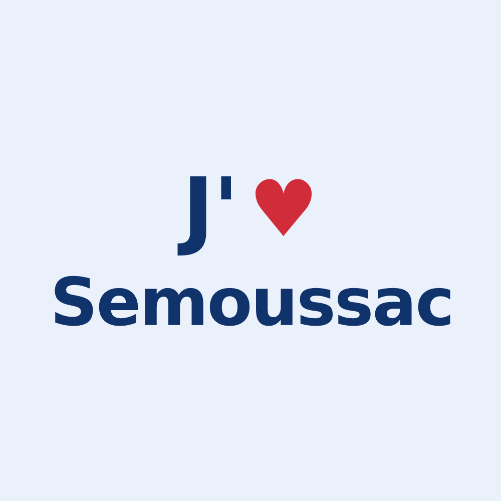 Sticker personnalisé Semoussac — design J'aime Semoussac