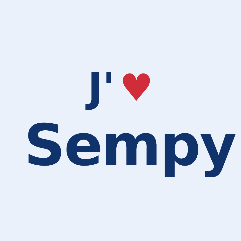 Sticker personnalisé Sempy — design J'aime Sempy