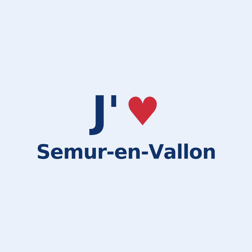 Sticker personnalisé Semur-en-Vallon — design J'aime Semur-en-Vallon