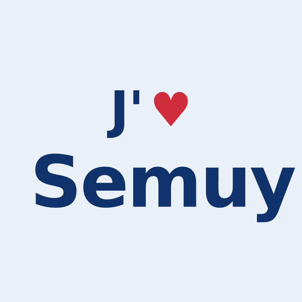 Sticker personnalisé Semuy — design J'aime Semuy