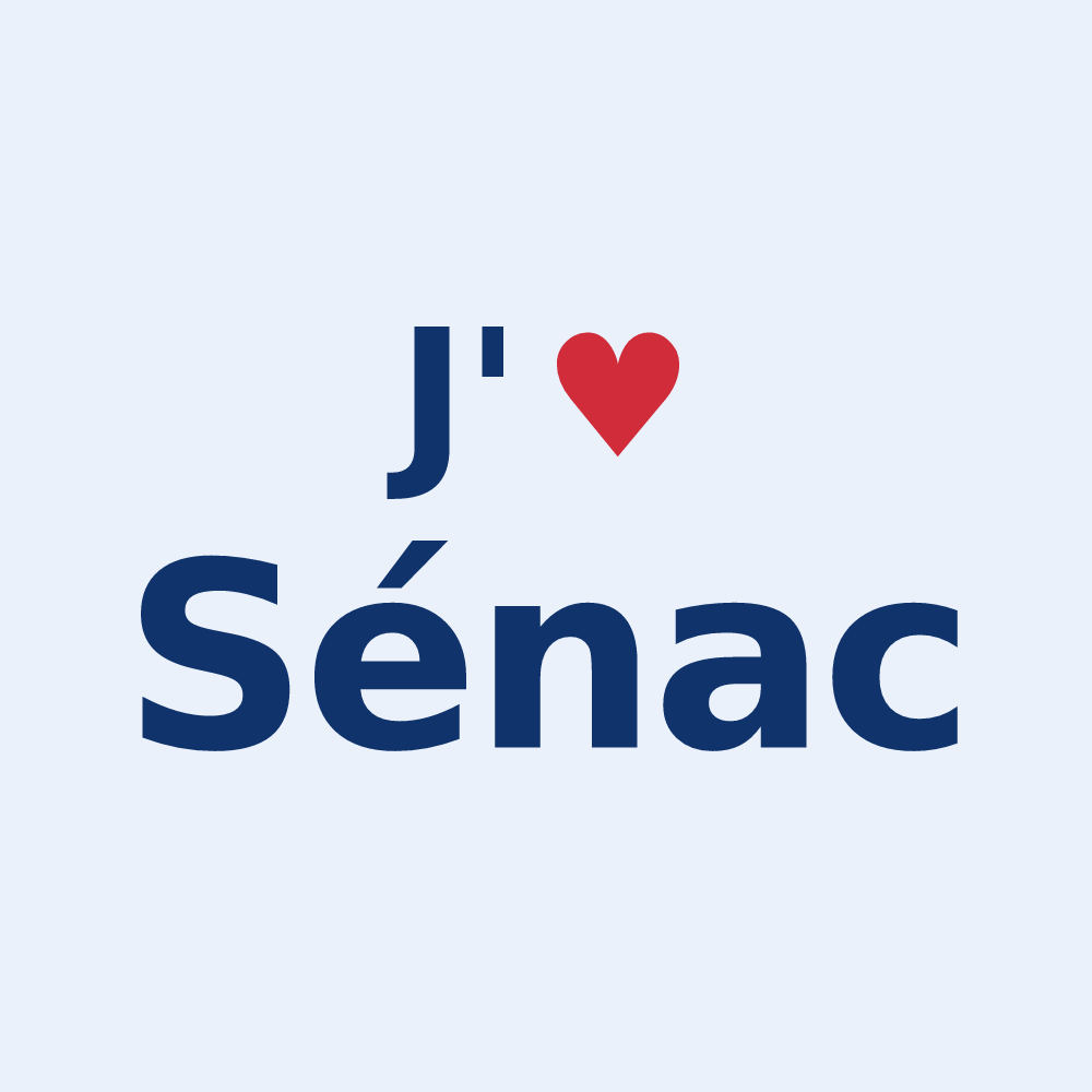 Sticker personnalisé Sénac — design J'aime Sénac