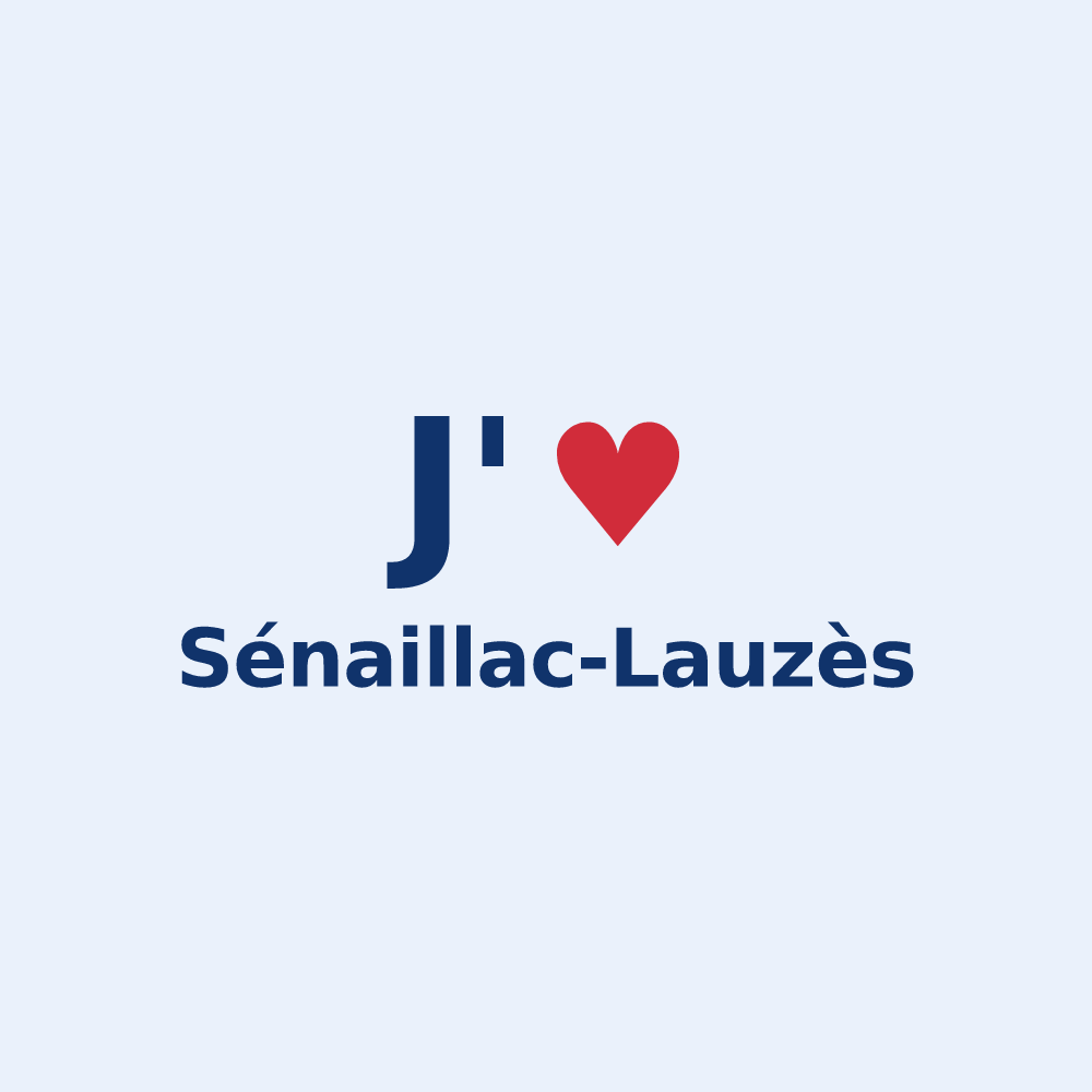 Sticker personnalisé Sénaillac-Lauzès — design J'aime Sénaillac-Lauzès