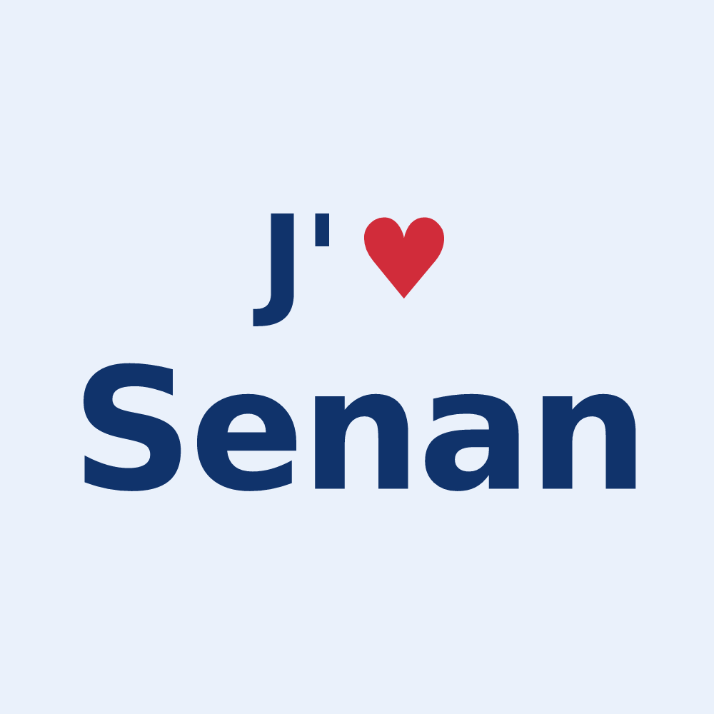 Sticker personnalisé Senan — design J'aime Senan