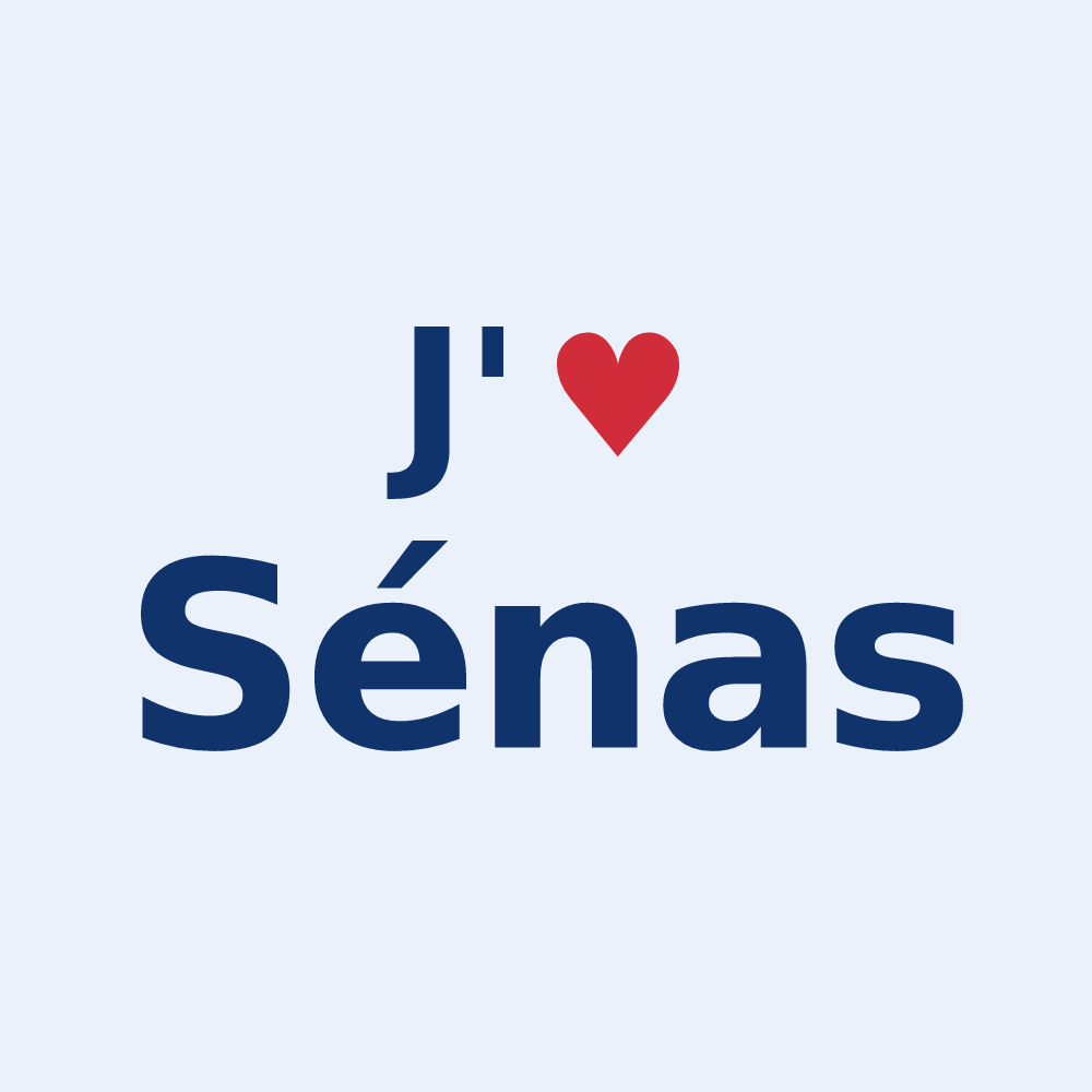 Sticker personnalisé Sénas — design J'aime Sénas