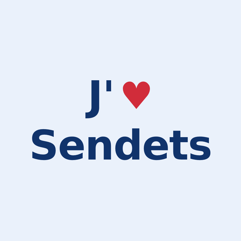 Sticker personnalisé Sendets — design J'aime Sendets