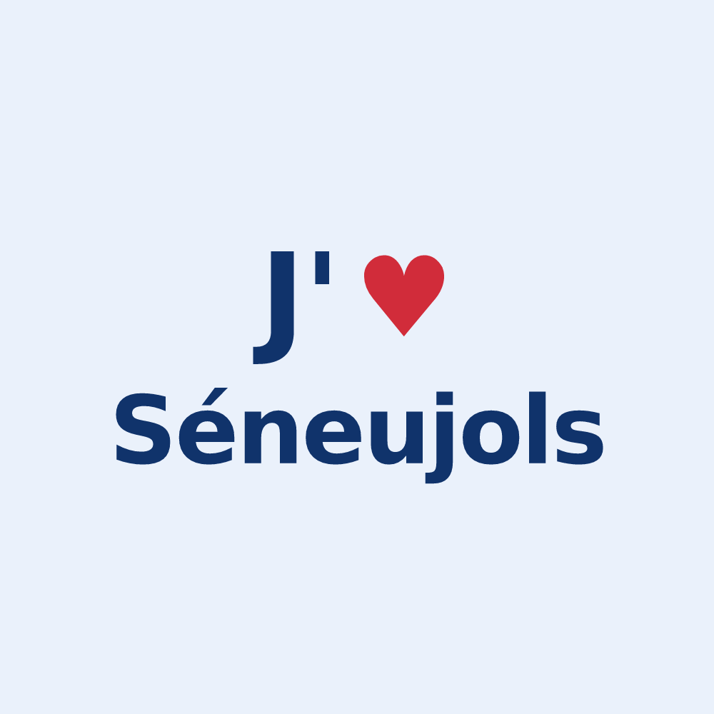 Sticker personnalisé Séneujols — design J'aime Séneujols