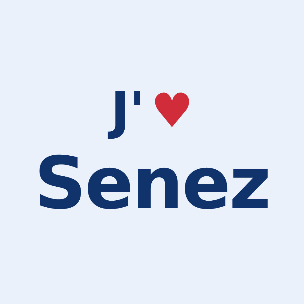 Sticker personnalisé Senez — design J'aime Senez