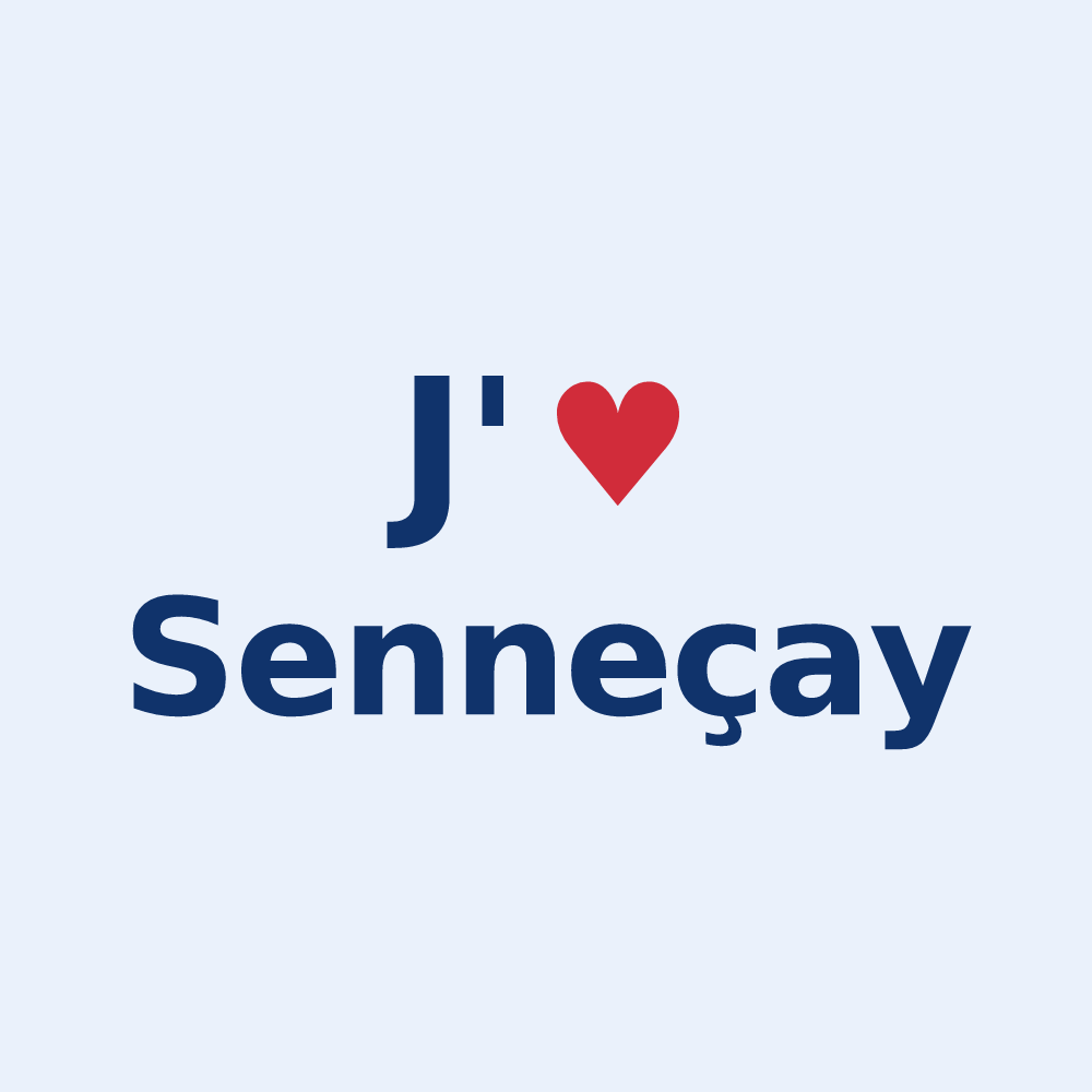 Sticker personnalisé Senneçay — design J'aime Senneçay