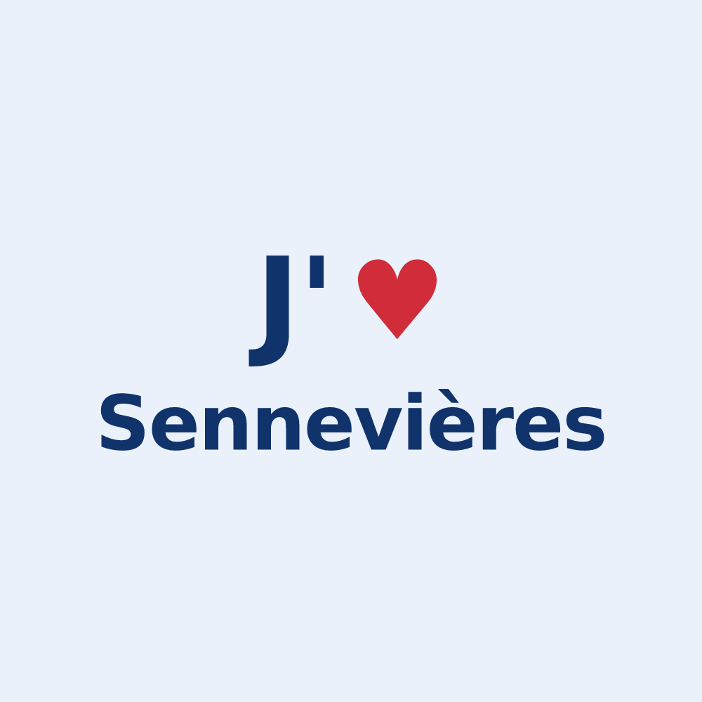 Sticker personnalisé Sennevières — design J'aime Sennevières