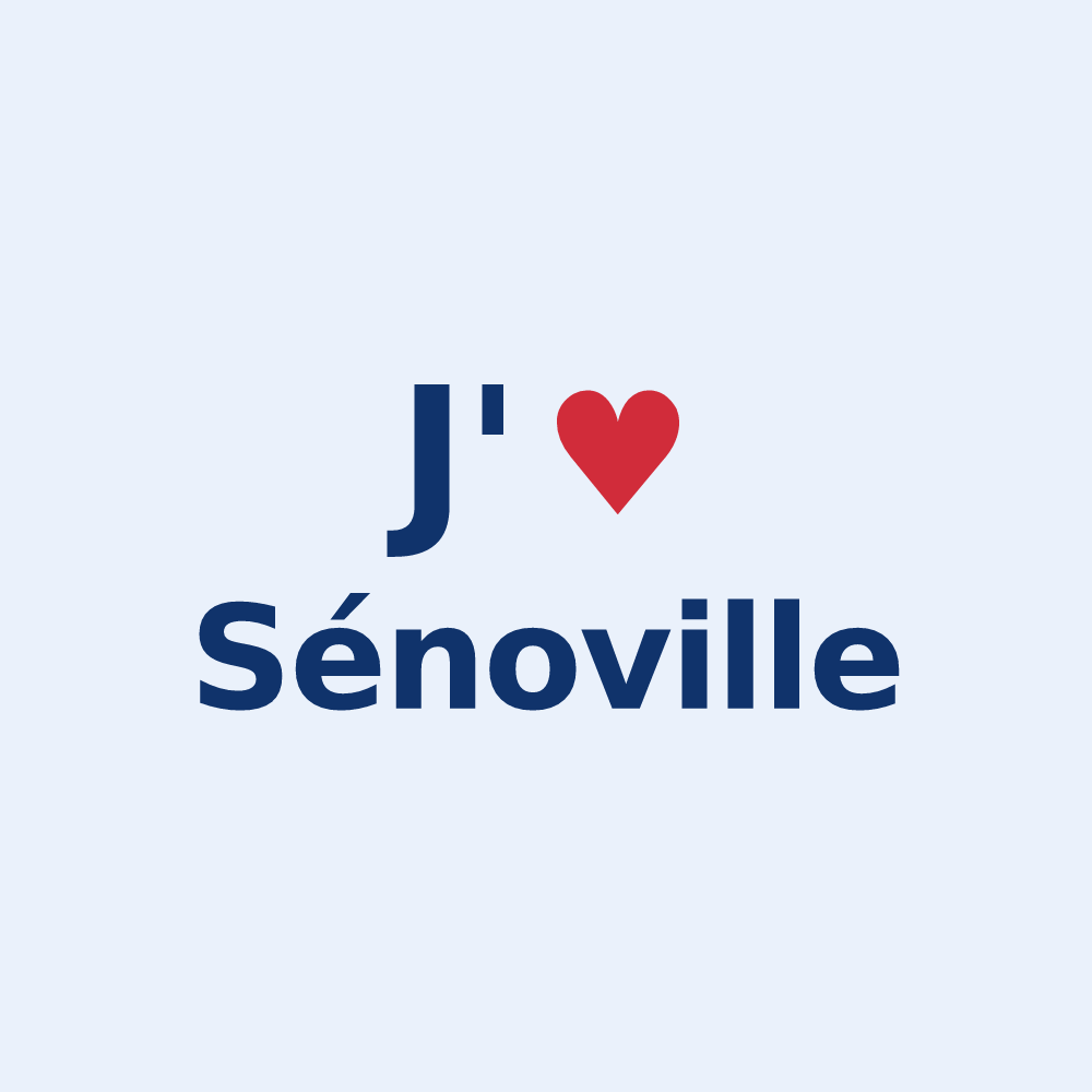 Sticker personnalisé Sénoville — design J'aime Sénoville