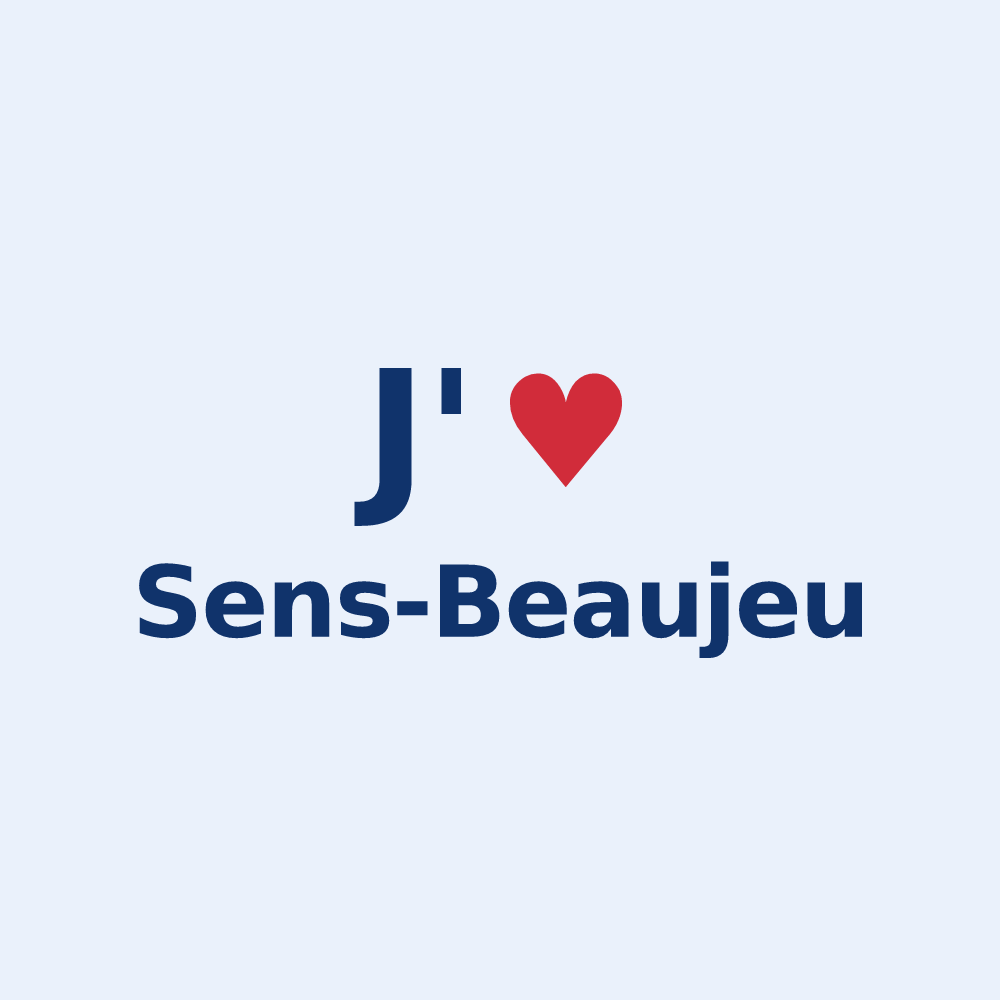 Sticker personnalisé Sens-Beaujeu — design J'aime Sens-Beaujeu