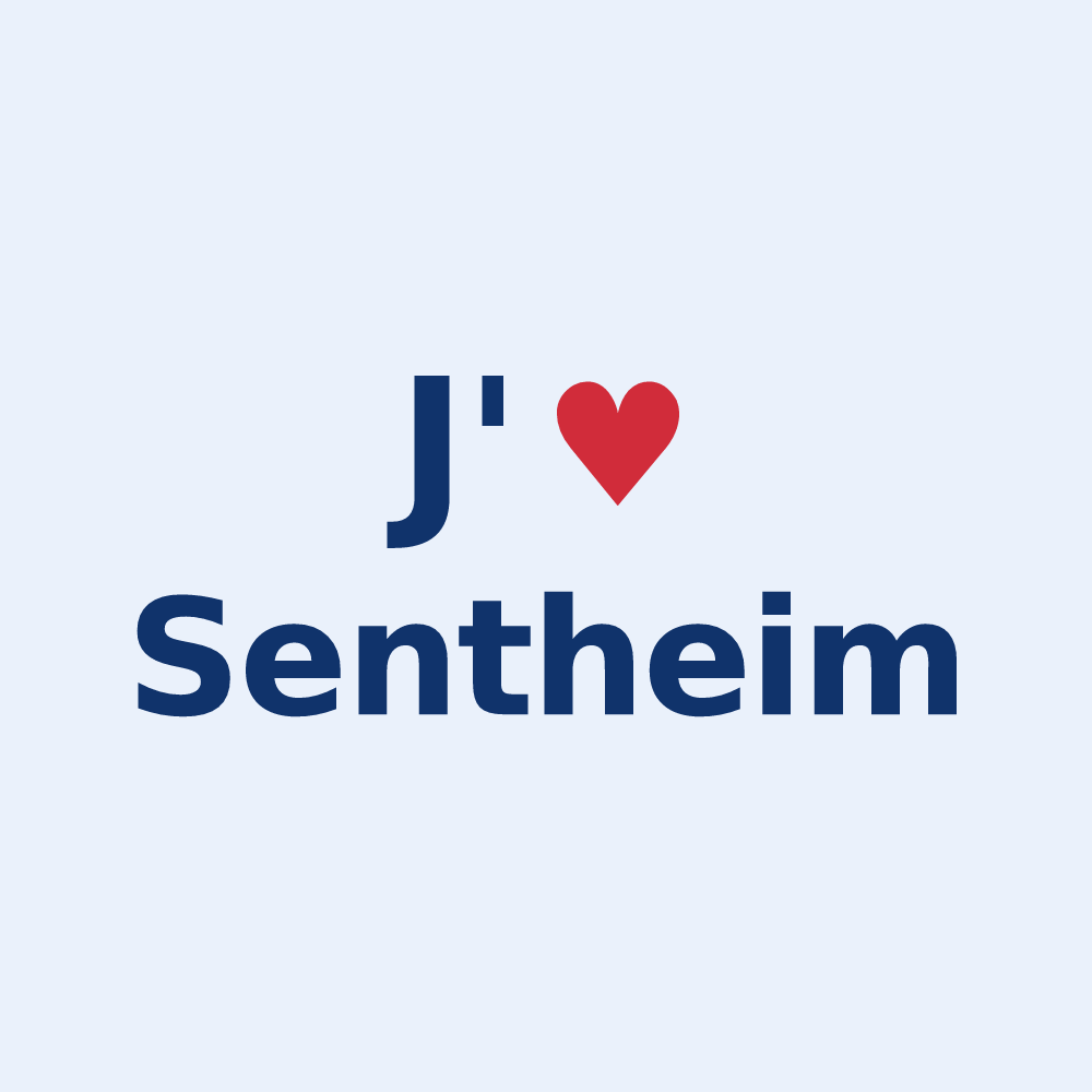 Sticker personnalisé Sentheim — design J'aime Sentheim