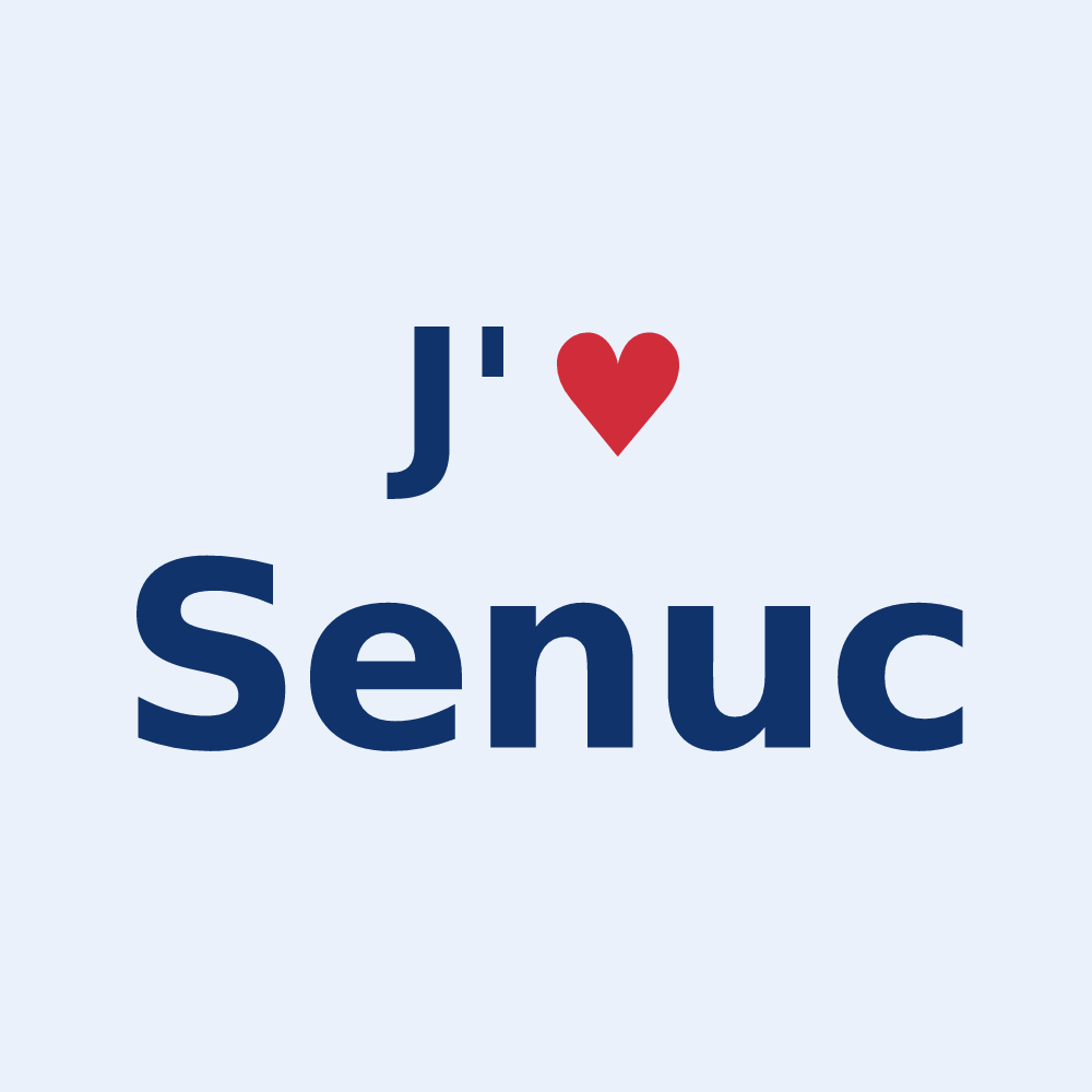 Sticker personnalisé Senuc — design J'aime Senuc