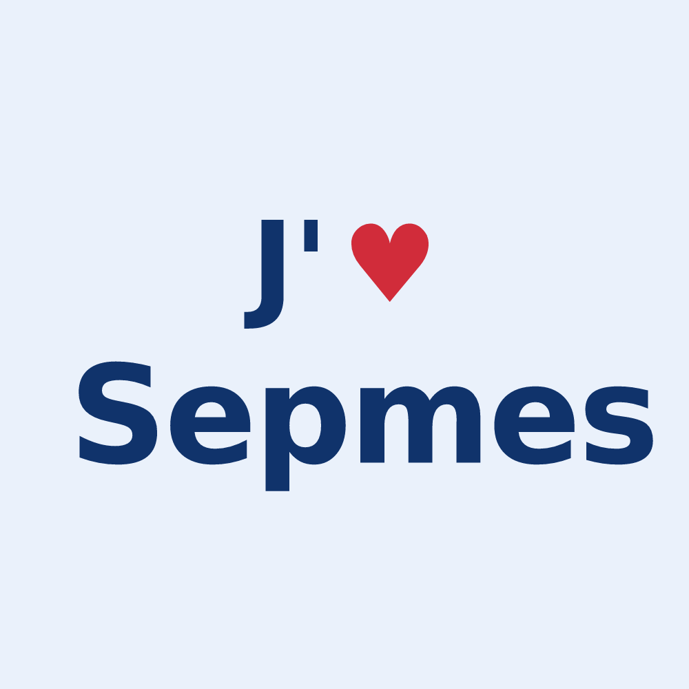 Sticker personnalisé Sepmes — design J'aime Sepmes
