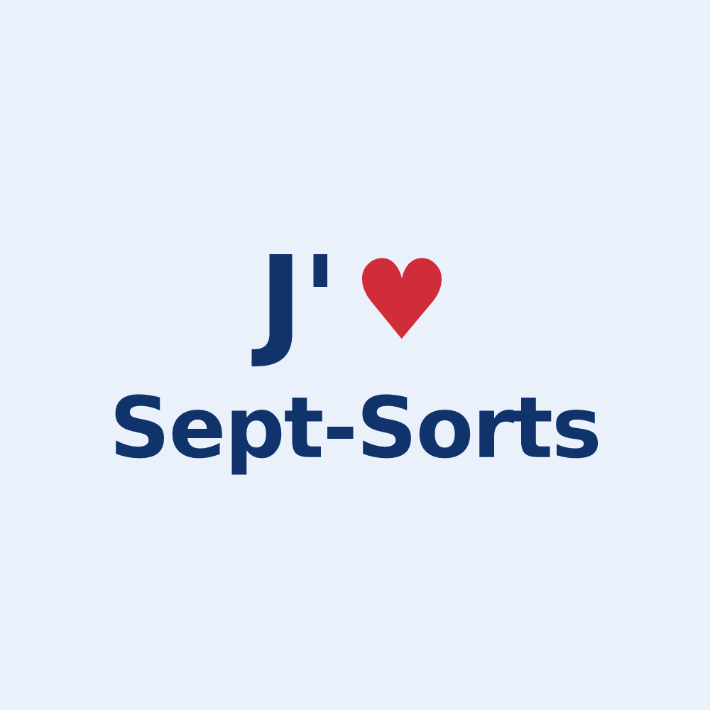Sticker personnalisé Sept-Sorts — design J'aime Sept-Sorts