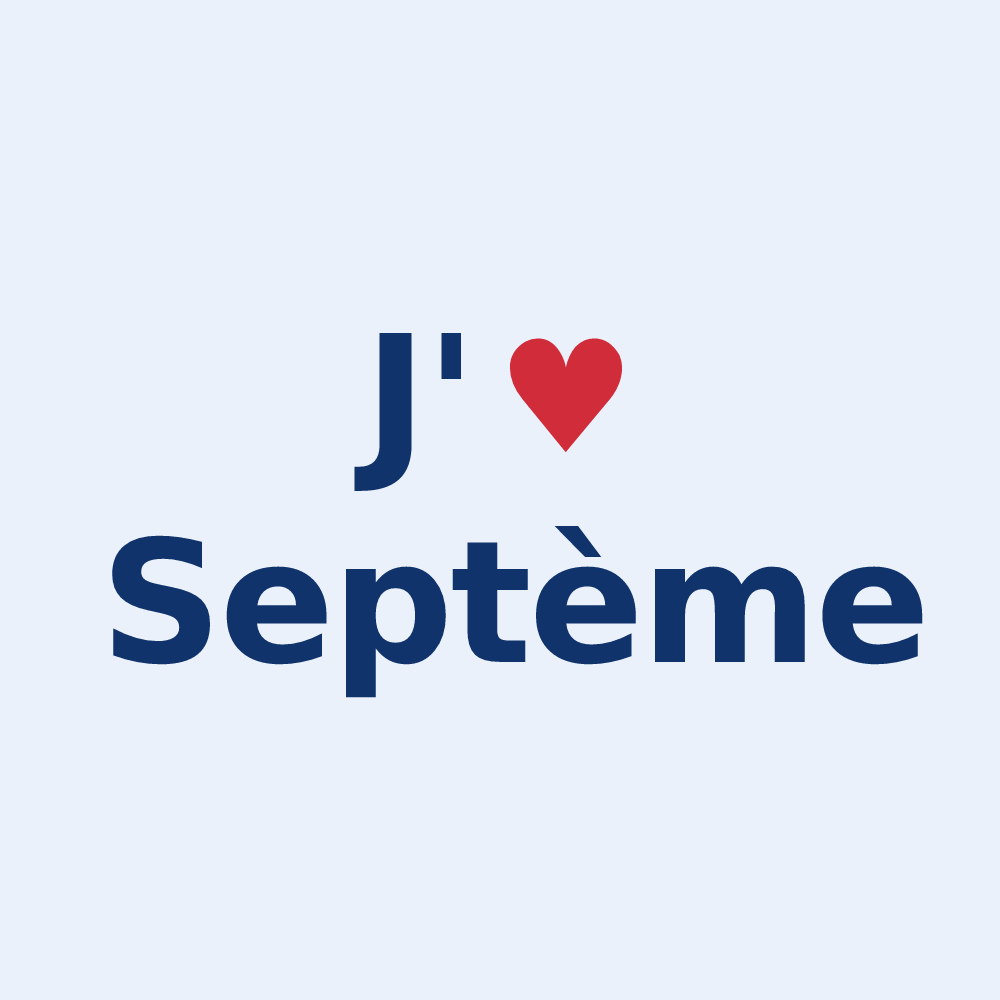 Sticker personnalisé Septème — design J'aime Septème