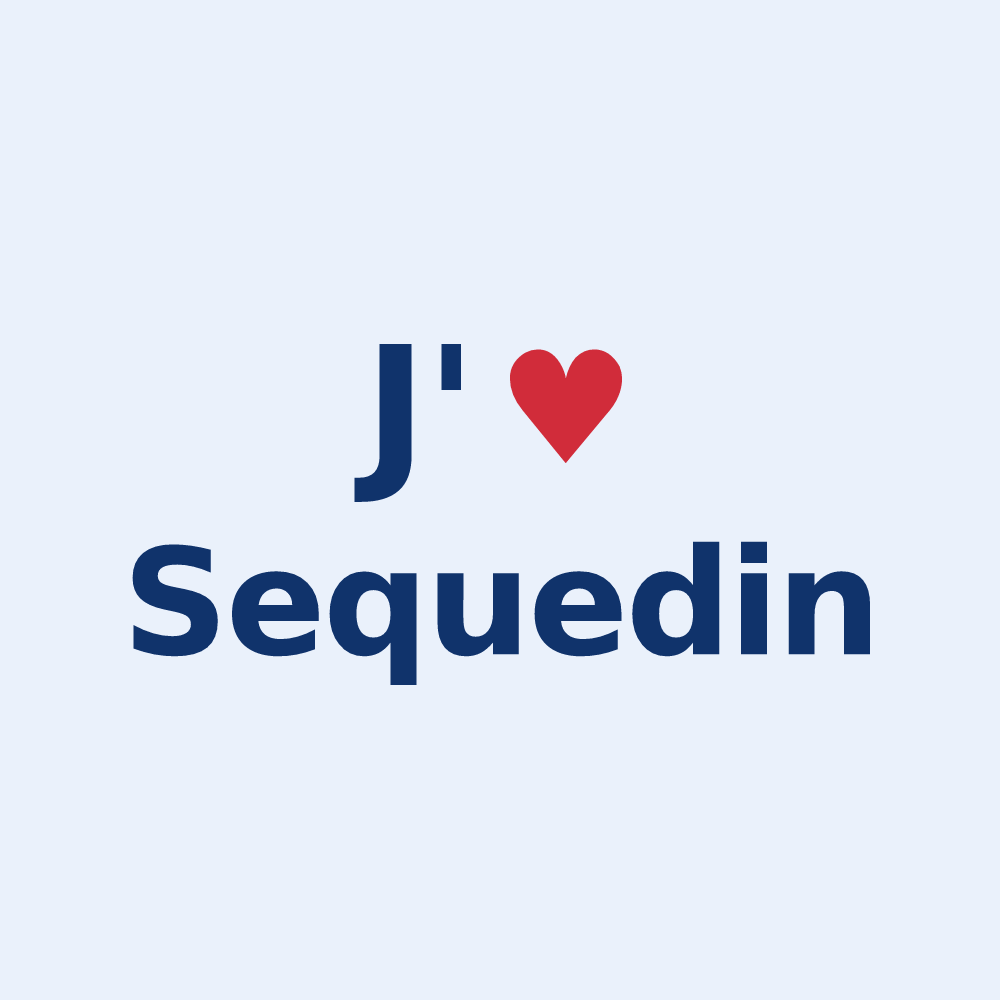 Sticker personnalisé Sequedin — design « J'aime Sequedin » imprimé sur le sticker