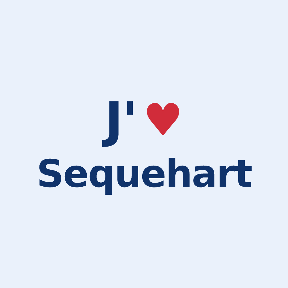 Sticker personnalisé Sequehart — design J'aime Sequehart
