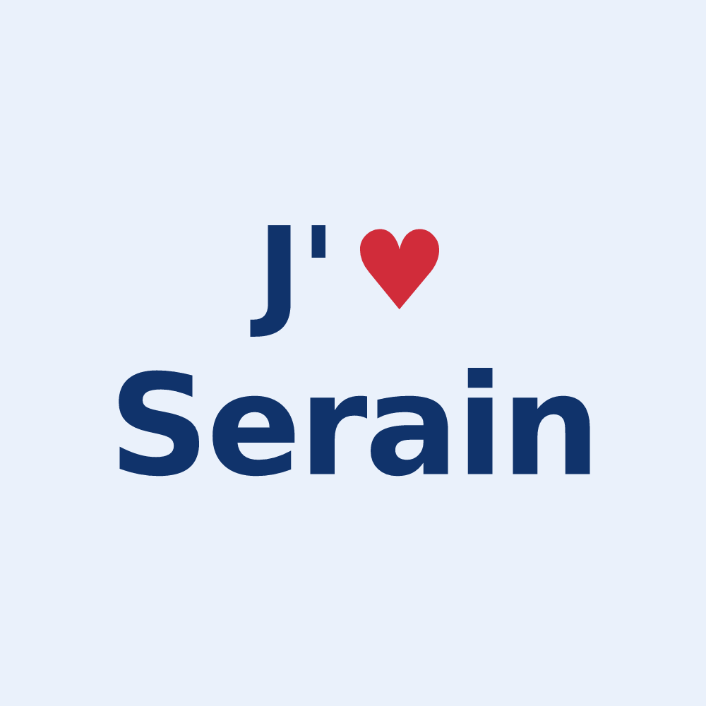 Sticker personnalisé Serain — design J'aime Serain