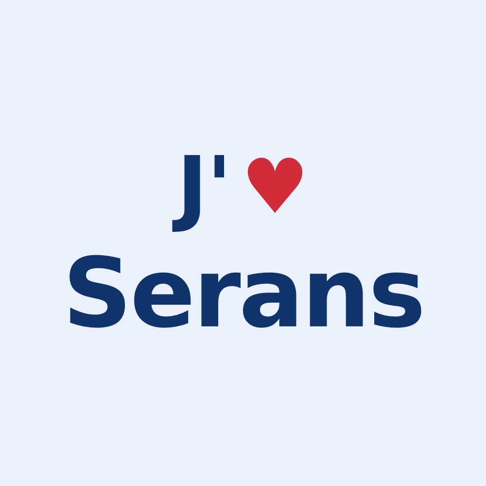 Sticker personnalisé Serans — design J'aime Serans