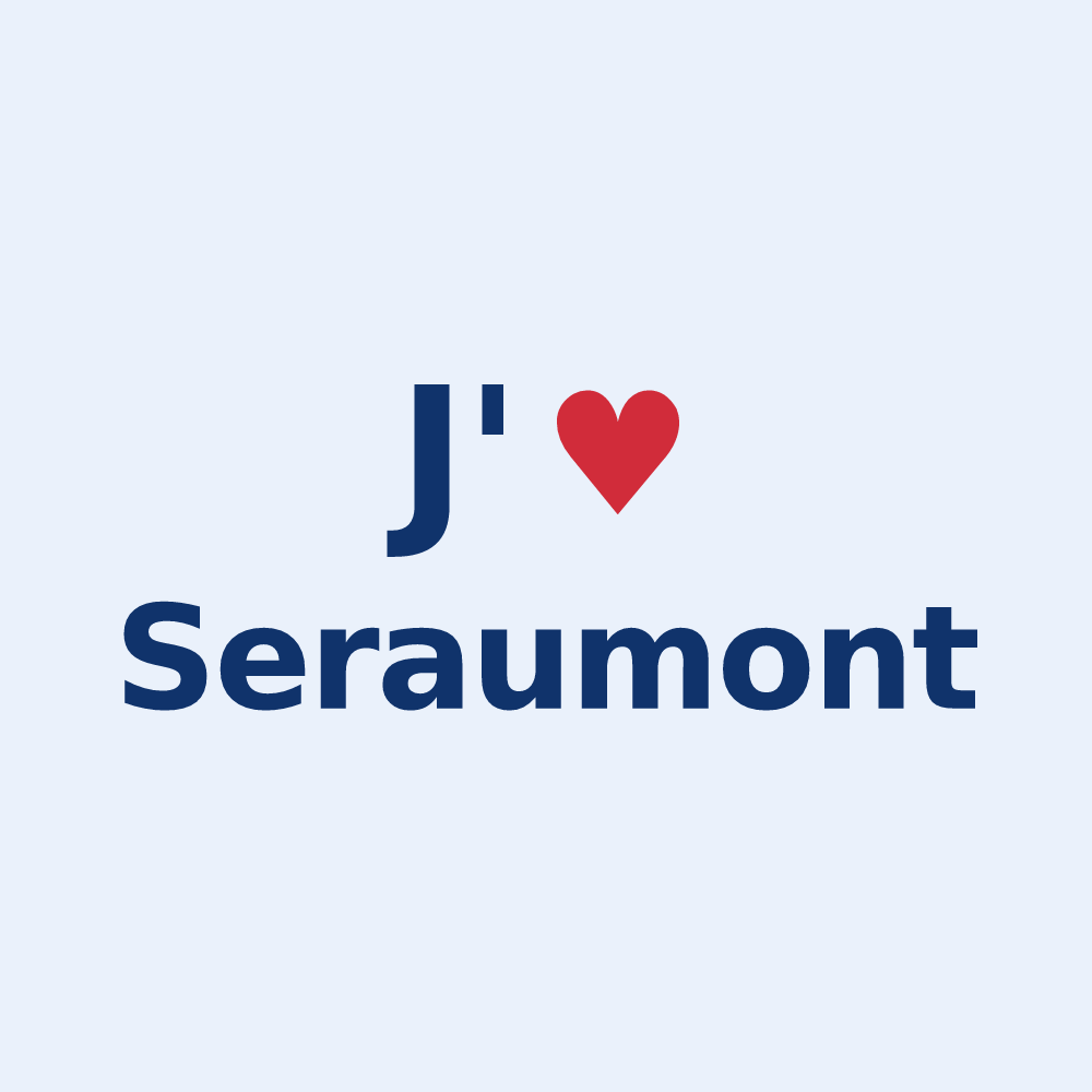 Sticker personnalisé Seraumont — design J'aime Seraumont