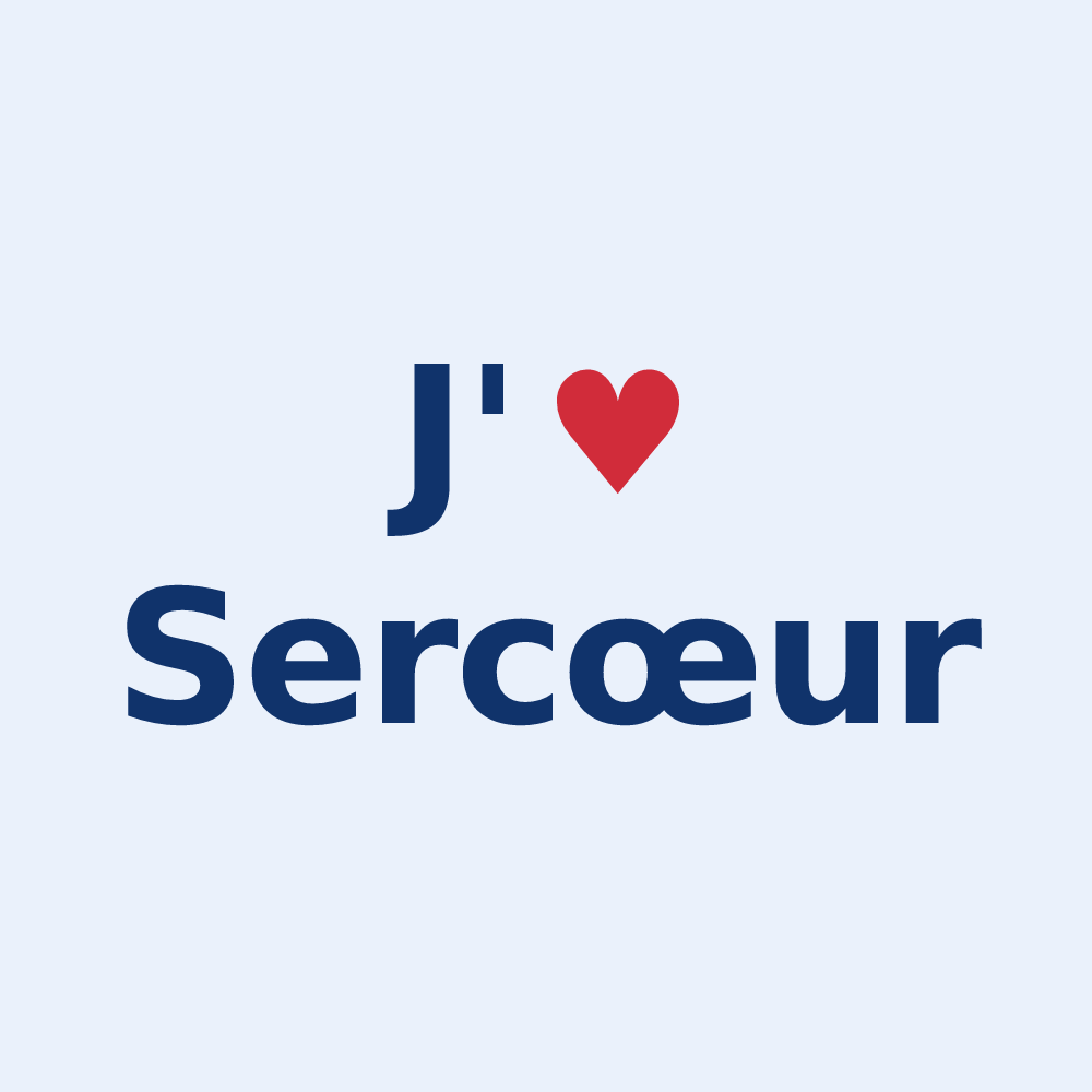 Sticker personnalisé Sercœur — design J'aime Sercœur