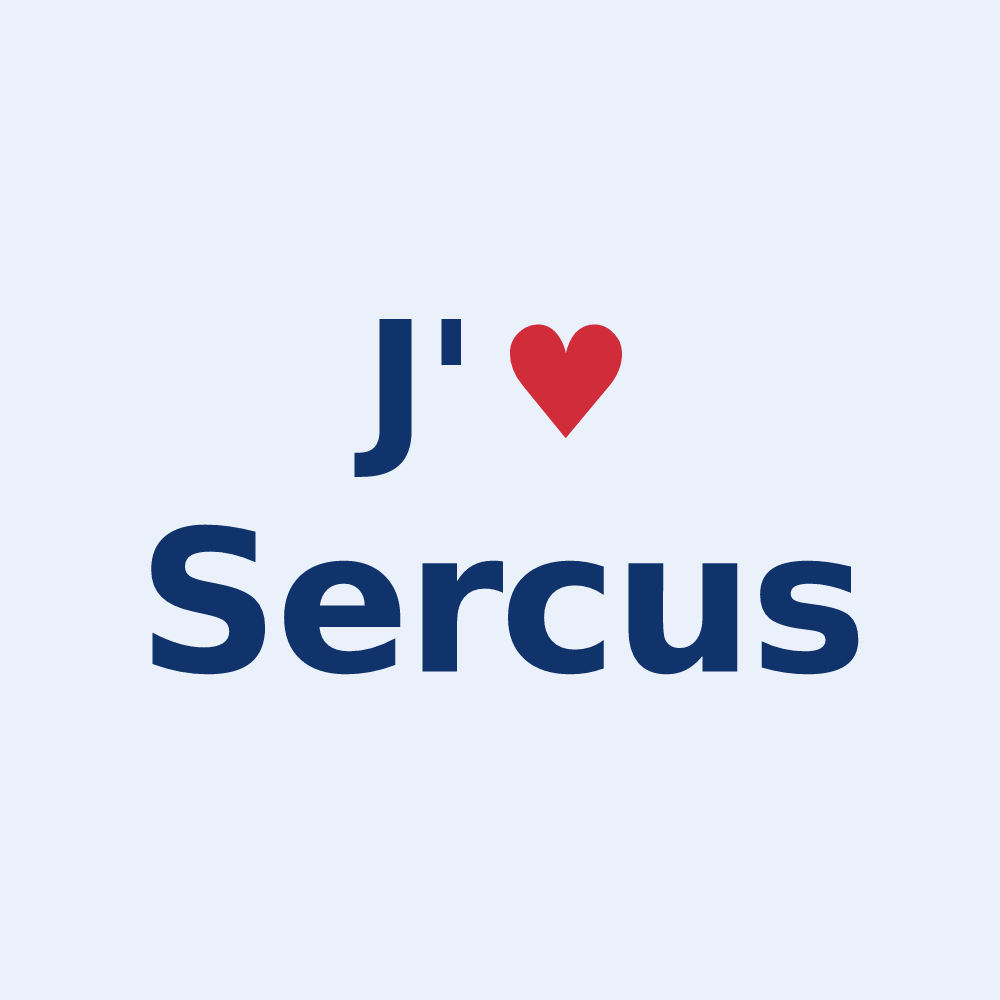 Sticker personnalisé Sercus — design J'aime Sercus