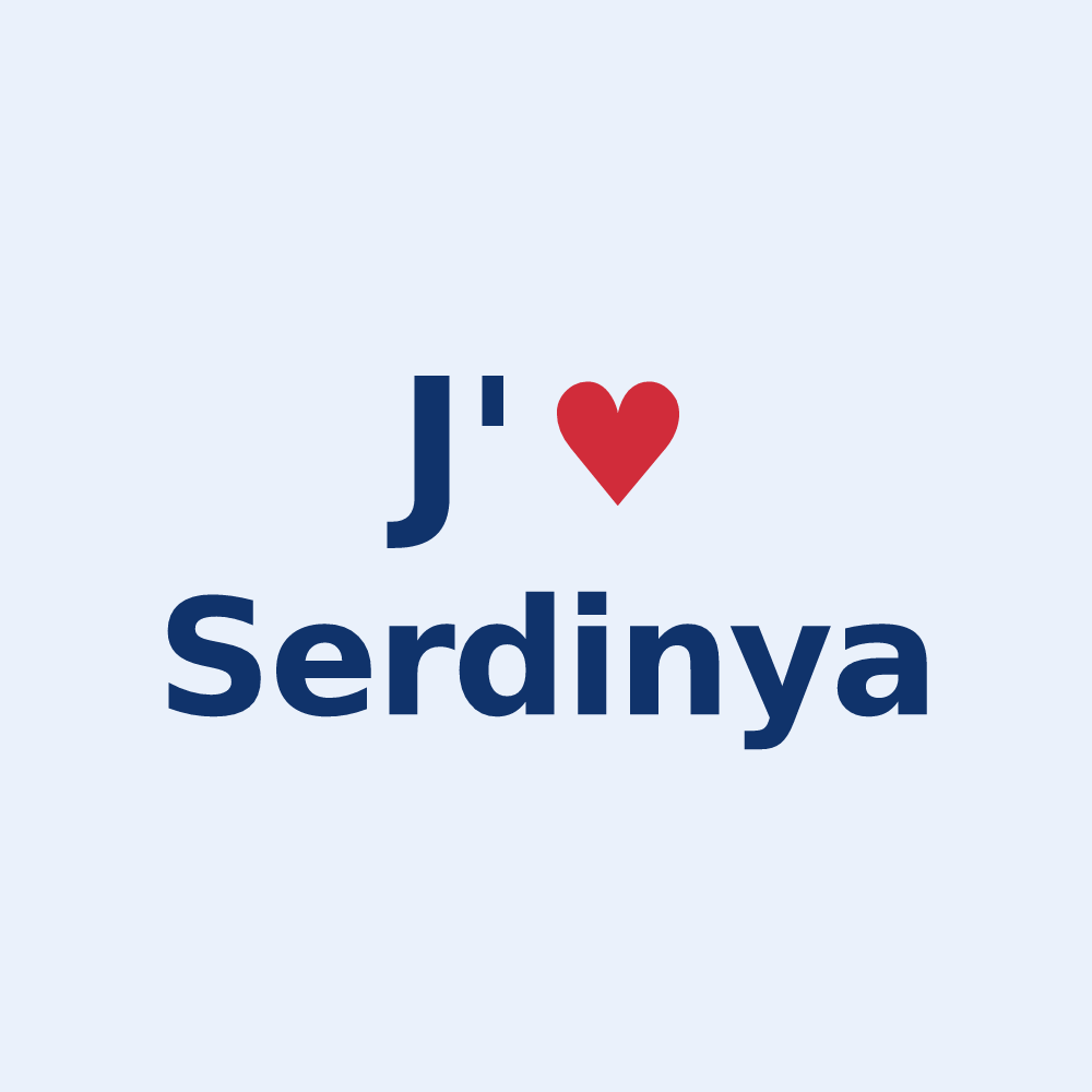 Sticker personnalisé Serdinya — design J'aime Serdinya