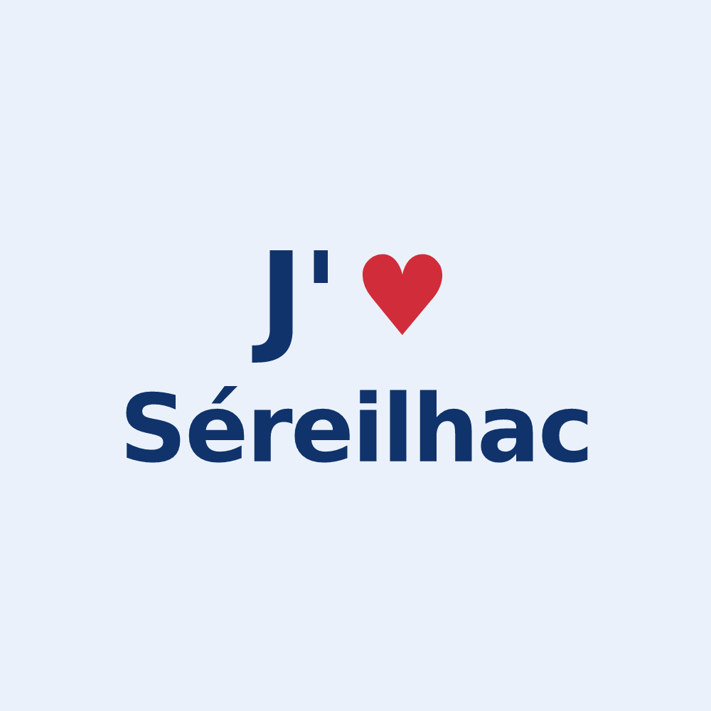 Sticker personnalisé Séreilhac — design J'aime Séreilhac