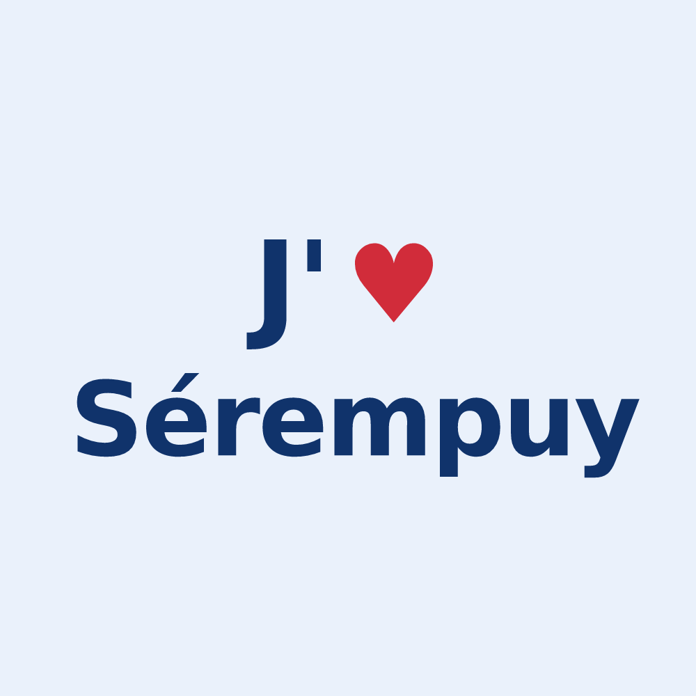 Sticker personnalisé Sérempuy — design J'aime Sérempuy