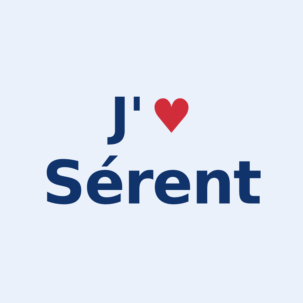 Sticker personnalisé Sérent — design J'aime Sérent