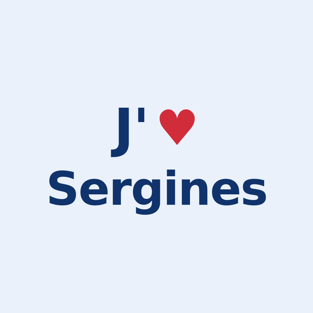 Sticker personnalisé Sergines — design J'aime Sergines