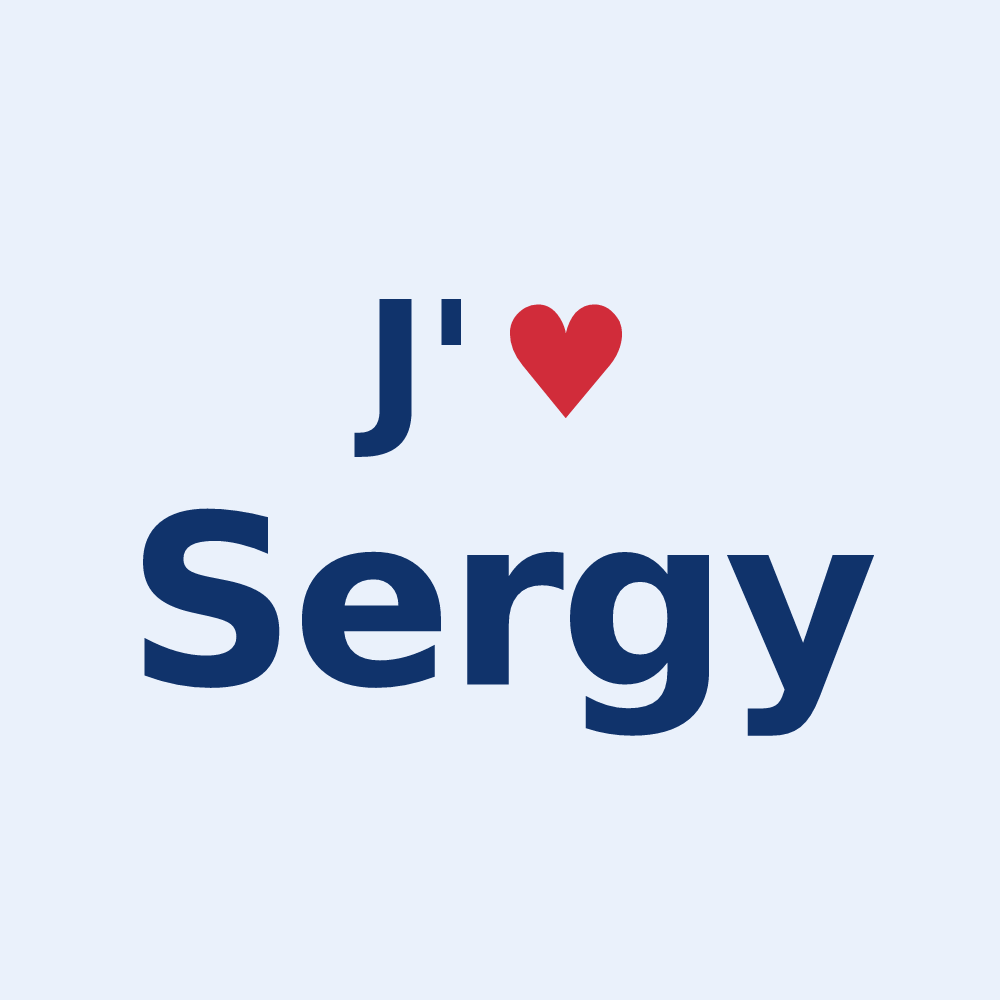 Sticker personnalisé Sergy — design J'aime Sergy