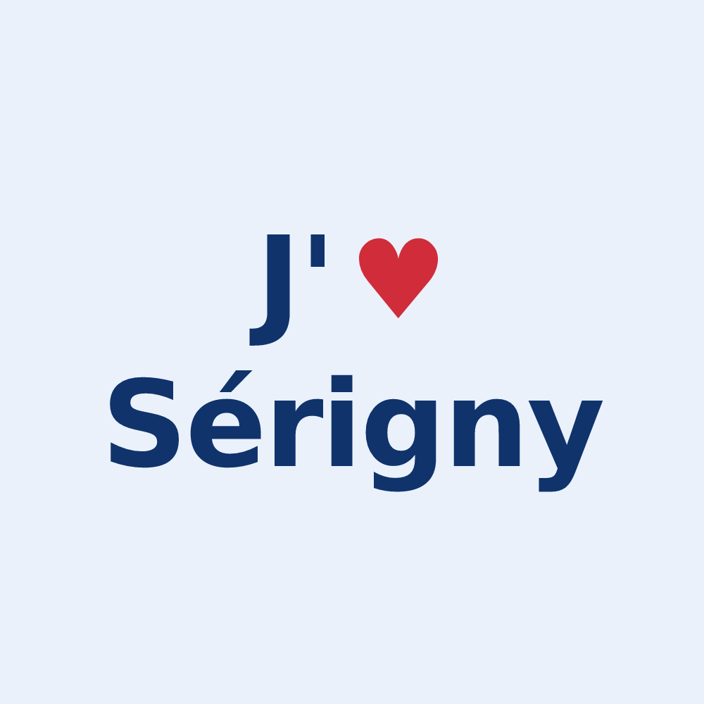 Sticker personnalisé Sérigny — design J'aime Sérigny